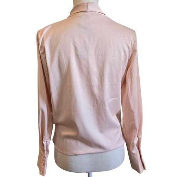 NWT Drape Plunging Satin Blush Bouse Sz Small - Picture 3 of 6